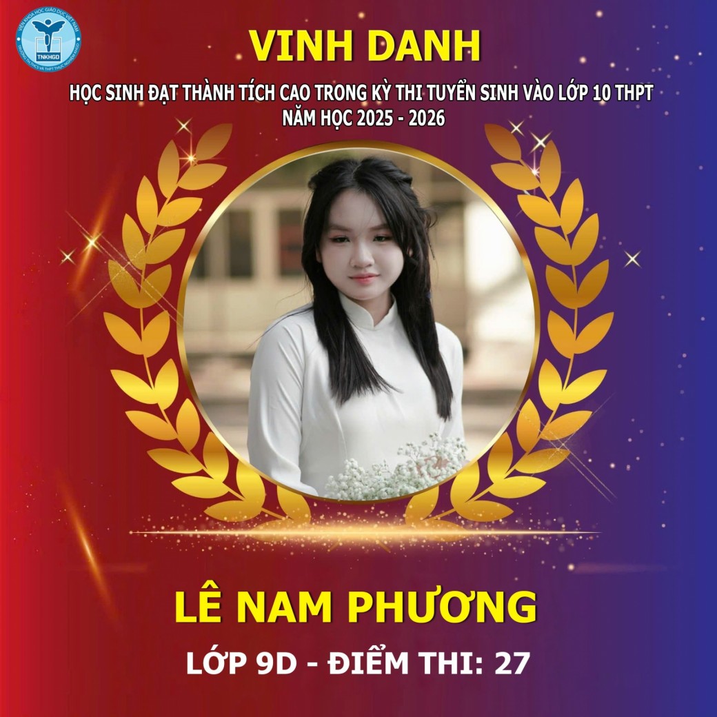 Em Lê Nam Phương - Lớp 9D